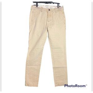 Abercrombie & Fitch Mens Chino Pants Brown Pockets Flat Front Cotton 30 x 32